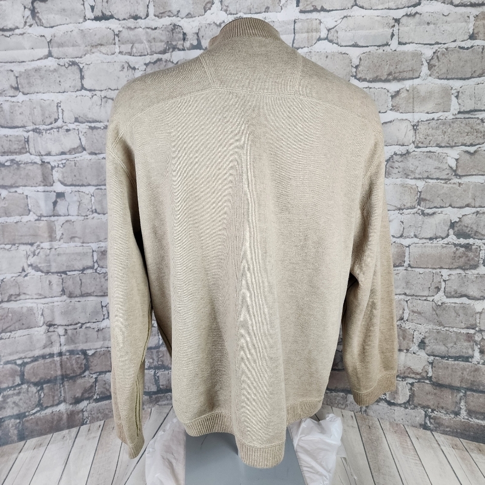 Tommy Bahama  1/4 Zip Pullover Cotton Sweater Cream Size Large - Picture 10 of 12